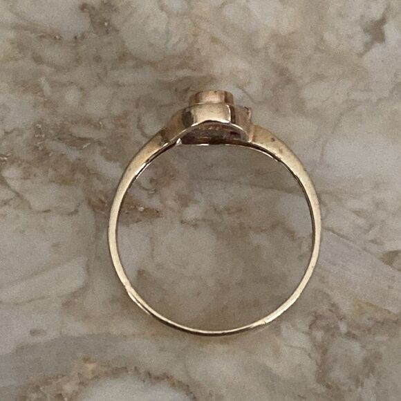 10K Yellow Gold European Made Genuine Ruby & Diamond Ring - Picture 7 of 10